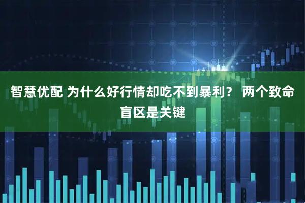 智慧优配 为什么好行情却吃不到暴利？ 两个致命盲区是关键